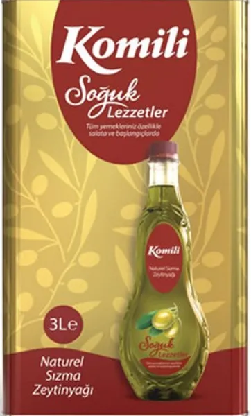 Komili Soğuk Lezzetler Naturel Sızma Zeytinyağı 3 lt Sıvı Yağ