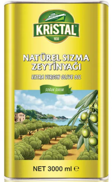 Kristal Natürel Sızma Yumuşak Doğal Zeytinyağı 3 lt Sıvı Yağ