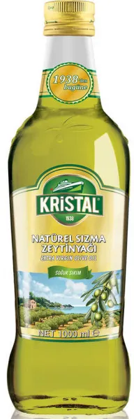 Kristal Natürel Sızma Yumuşak Doğal Zeytinyağı Cam 1 lt Sıvı Yağ