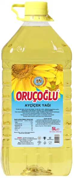 Oruçoğlu Ayçiçek Yağı Pet 5 lt Sıvı Yağ