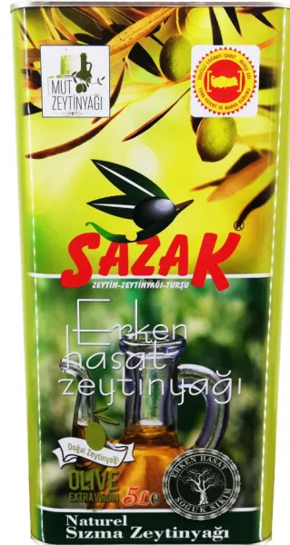 Sazak Erken Hasat Natürel Sızma Zeytinyağı 5 lt Sıvı Yağ