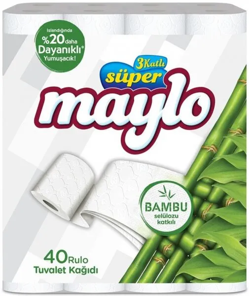 Maylo Bambu Tuvalet Kağıdı 40 Rulo Tuvalet Kağıdı