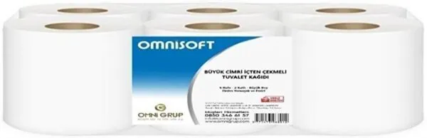 Omnisoft Büyük Cimri İçten Çekmeli Tuvalet Kağıdı 6 Rulo Tuvalet Kağıdı