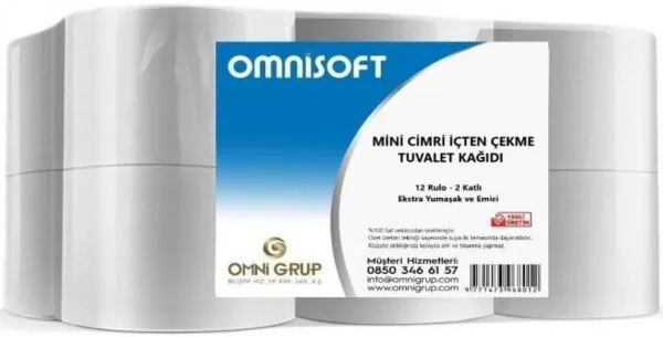 Omnisoft Mini Cimri İçten Çekmeli Tuvalet Kağıdı 12 Rulo Tuvalet Kağıdı