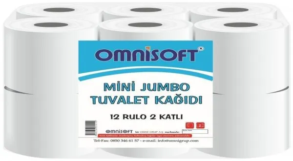 Omnisoft Mini Jumbo Tuvalet Kağıdı 12 Rulo Tuvalet Kağıdı