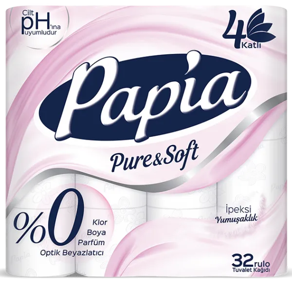 Papia Pure&Soft Tuvalet Kağıdı 32 Rulo Tuvalet Kağıdı