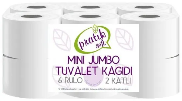 Pratiksoft Mini Jumbo Tuvalet Kağıdı 6 Rulo Tuvalet Kağıdı