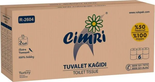 Rulopak Mini Cimri Tuvalet Kağıdı 12 Rulo (R-2604 S) Tuvalet Kağıdı