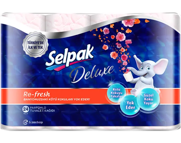 Selpak Deluxe Re-fresh Parfümlü Tuvalet Kağıdı 24 Rulo Tuvalet Kağıdı