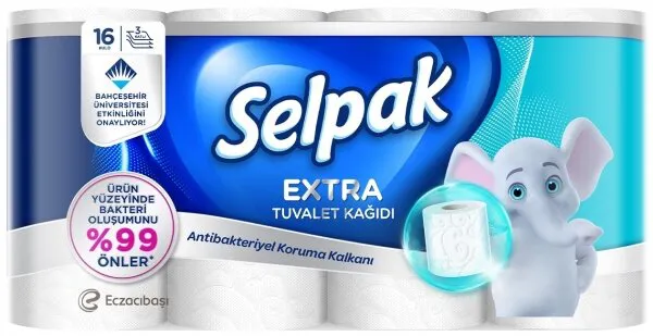 Selpak Extra Antibakteriyel Tuvalet Kağıdı 16 Rulo Tuvalet Kağıdı