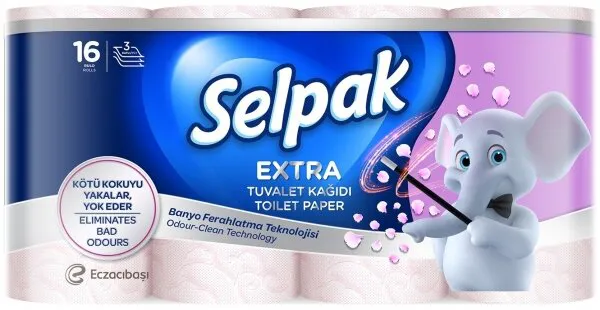 Selpak Extra Banyo Ferahlatma Tuvalet Kağıdı 16 Rulo Tuvalet Kağıdı