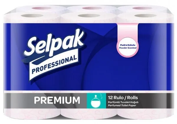 Selpak Professional Premium Pudra Kokulu Tuvalet Kağıdı 12 Rulo Tuvalet Kağıdı