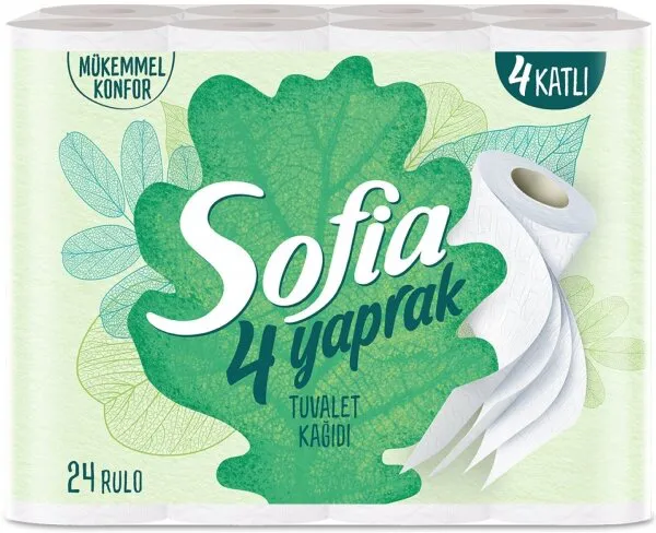 Sofia 4 Yaprak Tuvalet Kağıdı 24 Rulo Tuvalet Kağıdı