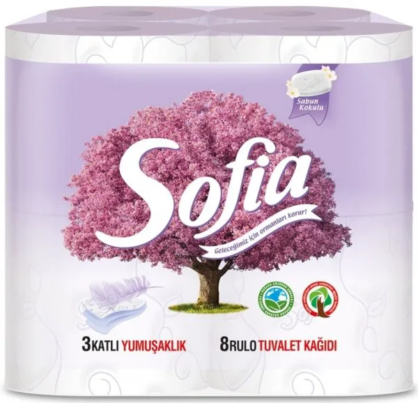 Sofia Sabun Kokulu Tuvalet Kağıdı 8 Rulo Tuvalet Kağıdı