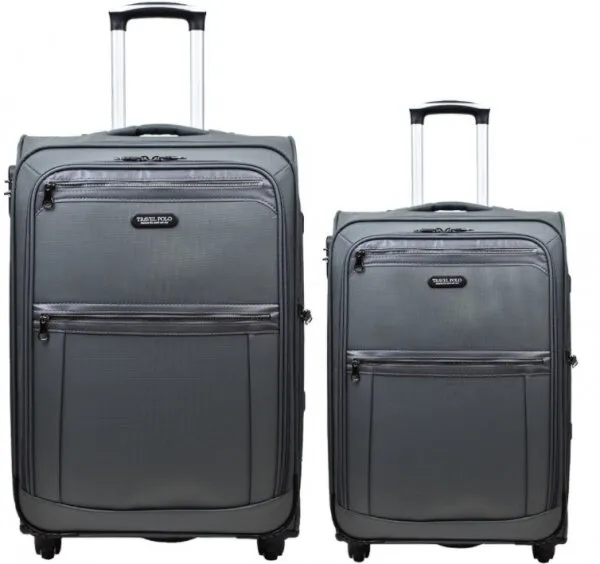 Anka Travel Polo Lüx Kumaş Orta Boy ve Kabin Boy 2'li Valiz Seti Valiz