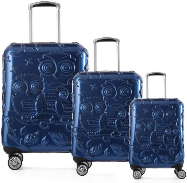 ÇÇS 5216 Owl ABS 3'lü Valiz Seti Valiz