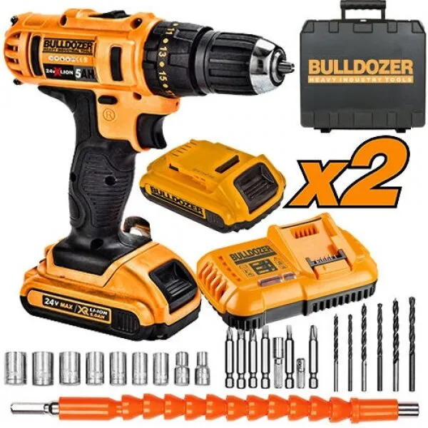 Bulldozer X-TITAN 24 V 5 Ah + Set Vidalama